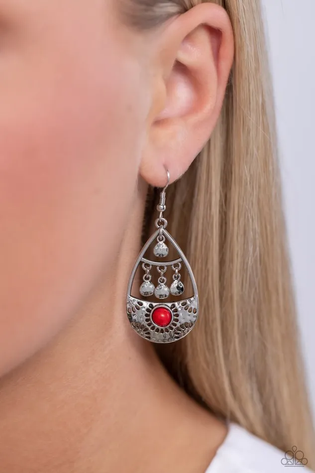 Earrings Paparazzi Earring Country Cabana Red Paparazzi Jewelry