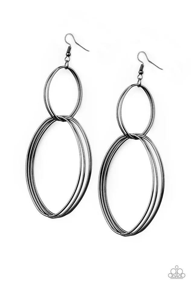 Earrings Paparazzi Earring Getting Into Shape Black Paparazzi Jewelry