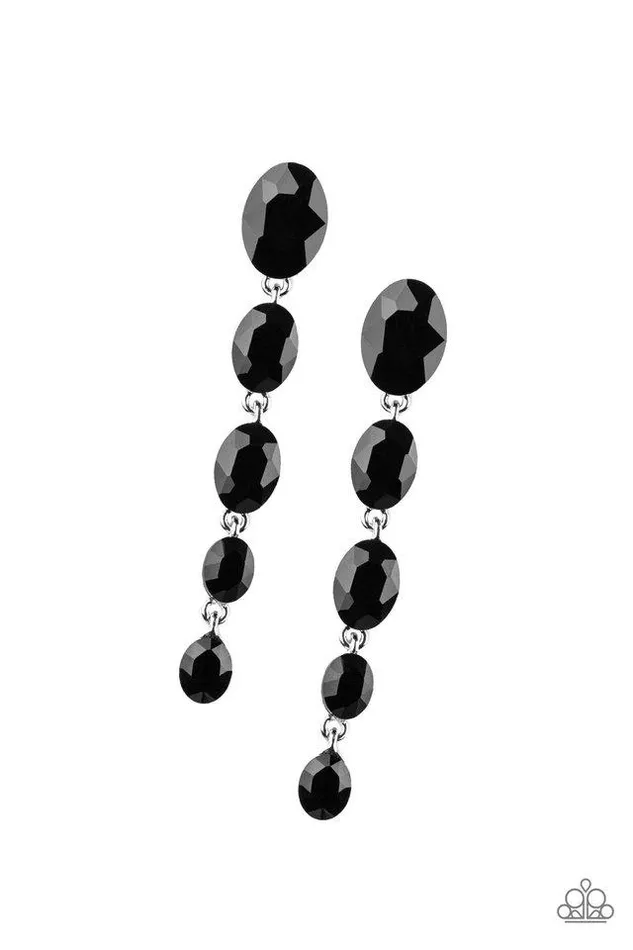 Earrings Paparazzi Earring Red Carpet Radiance Black Paparazzi Jewelry