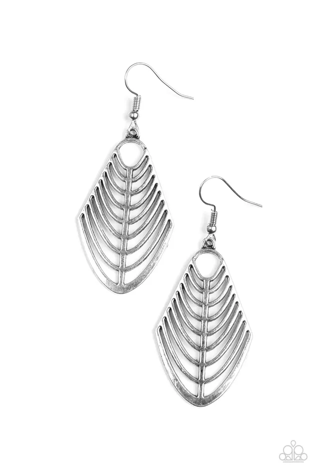 Earrings Paparazzi Earring Right On TRACKER Silver Paparazzi Jewelry