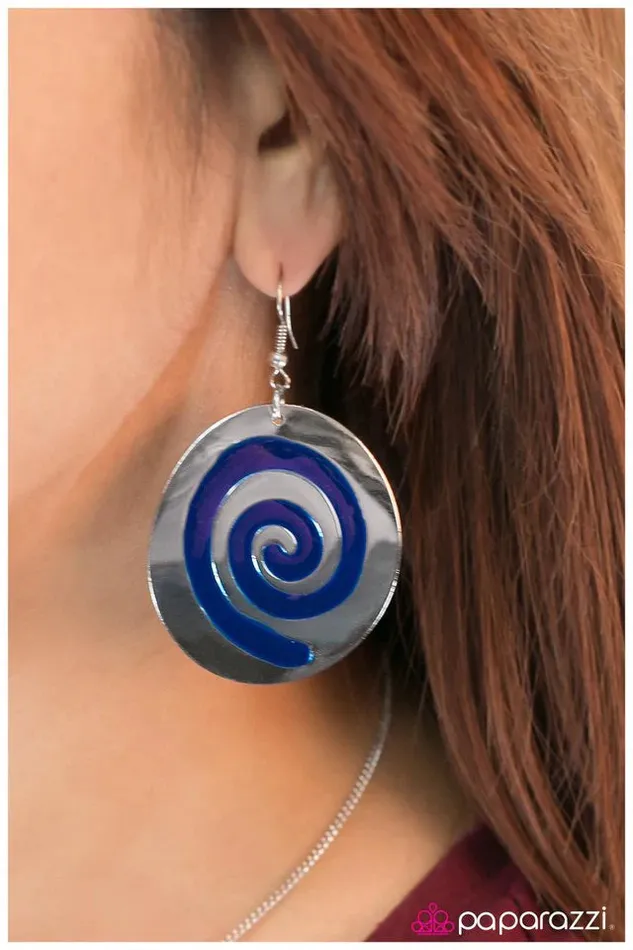 Earrings Paparazzi Jewelry Paparazzi Earring Anasazi Swirl Blue