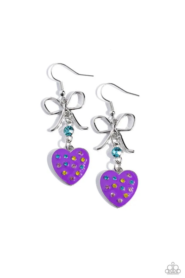 Earrings Paparazzi Jewelry Paparazzi Earring BOW Away Zone Purple Earrings Paparazzi Jewelry Paparazzi Earring BOW Away Zone Purple