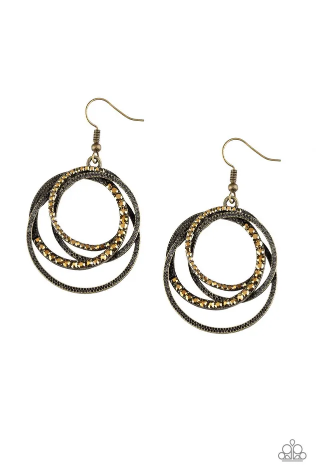 Earrings Paparazzi Jewelry Paparazzi Earring Elegantly Entangled Brass