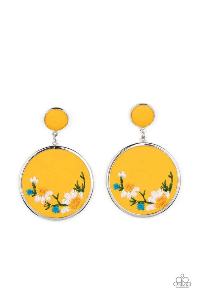 Earrings Paparazzi Jewelry Paparazzi Earring Embroidered Gardens Yellow Earrings Paparazzi Jewelry Paparazzi Earring Embroidered Gardens Yellow
