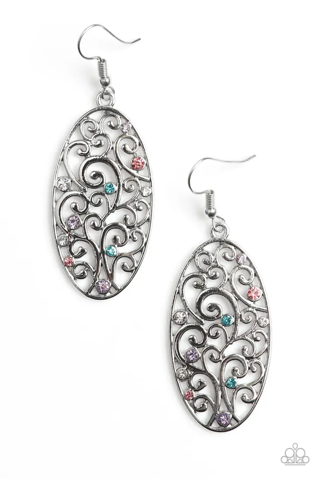 Earrings Paparazzi Jewelry Paparazzi Earring Glistening Gardens Multi