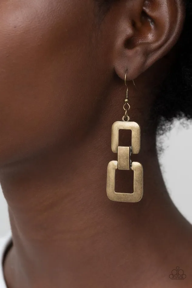 Earrings Paparazzi Jewelry Paparazzi Earring Public Square Brass