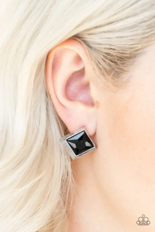 Earrings Paparazzi Jewelry Paparazzi Earring Stellar Square Black
