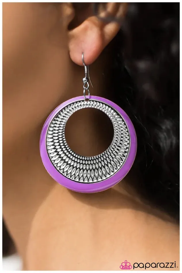 Earrings Paparazzi Jewelry Paparazzi Earring Waiting for Forever Purple
