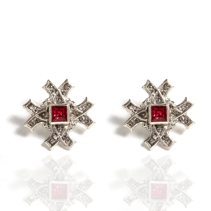 Earrings Saint Deco Cross Clip Earrings Virgins Saints Angels