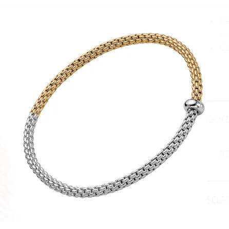FOPE Bracelets Fope 18K White and Yellow Gold Prima Collection Diamond Bracelet Small Size
