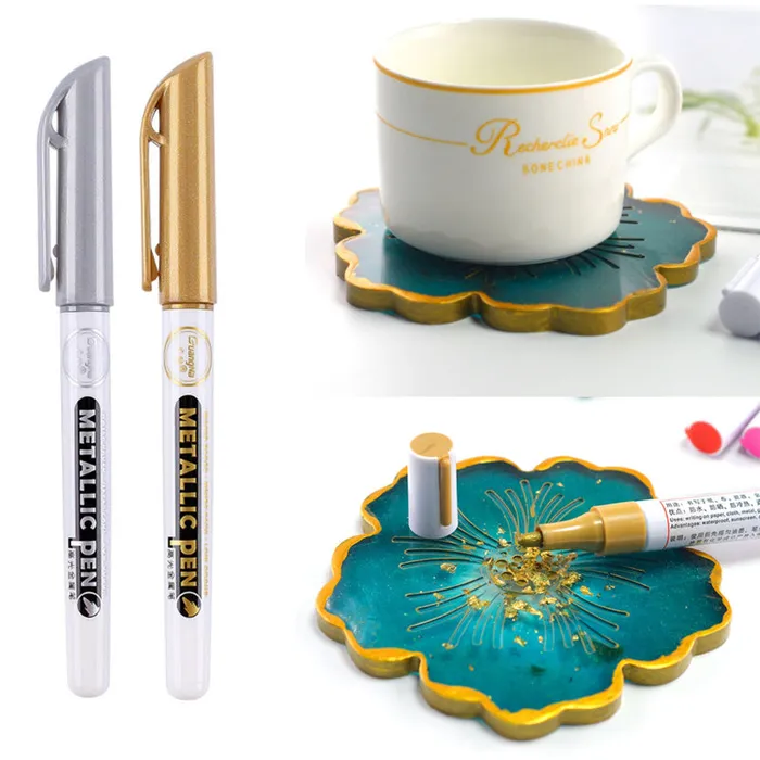 IntoResin Rings Gold And Silver Paintbrush Epoxy Resin Handicraft Stroke Pen2 pcs IntoResin Rings Gold And Silver Paintbrush Epoxy Resin Handicraft Stroke Pen2 pcs