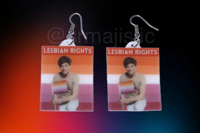 Louis Tomlinson Says Lesbian Rights Pride Flag Handmade Earrings Sam Makes Things Earrings Louis Tomlinson Says Lesbian Rights Pride Flag Handmade Earrings Sam Makes Things Earrings