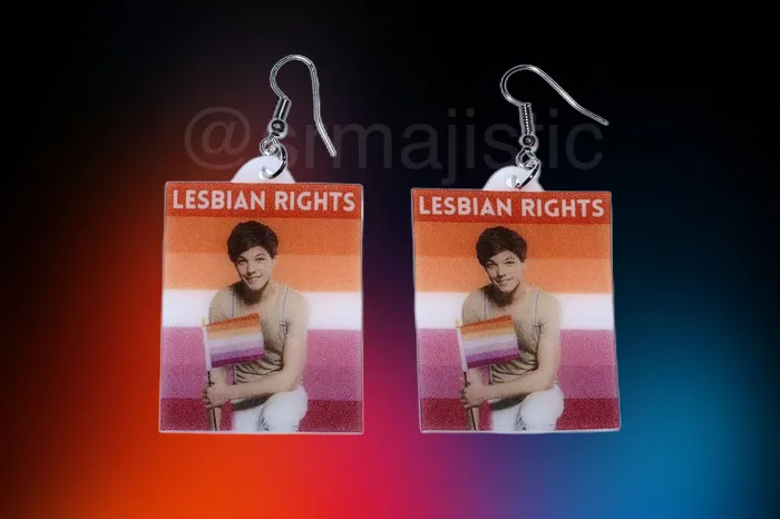 Louis Tomlinson Says Lesbian Rights Pride Flag Handmade Earrings Sam Makes Things Earrings