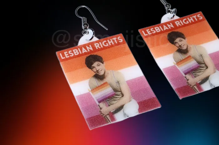 Louis Tomlinson Says Lesbian Rights Pride Flag Handmade Earrings Sam Makes Things Earrings