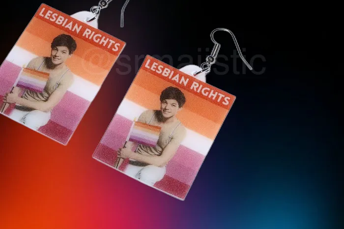 Louis Tomlinson Says Lesbian Rights Pride Flag Handmade Earrings Sam Makes Things Earrings