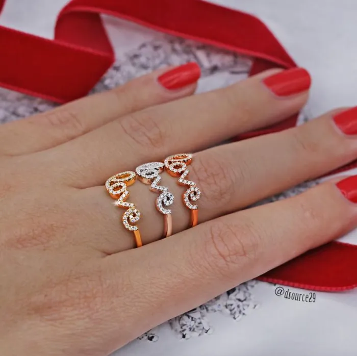 Love Diamond Ring Set in 18K Rose Gold 018ct tw Round Brilliant Natural Diamonds Diamond Source NYC Rings