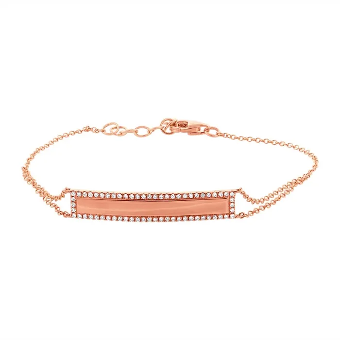 Meierotto Jewelers Bracelets 14K Rose Gold Diamond ID Bracelet
