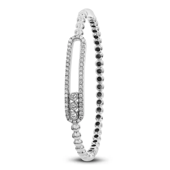 Meierotto Jewelers Bracelets 18K White Gold Diamond Sliding Bangle Bracelet