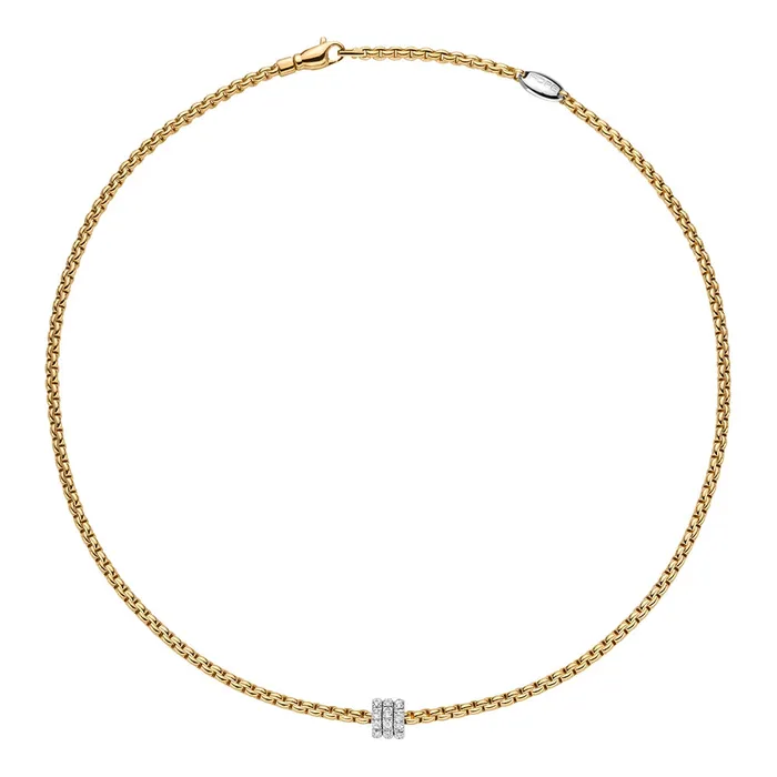 Necklaces FOPE FOPE 18K Yellow Gold Eka Tiny Collection Diamond Necklace 17 inch