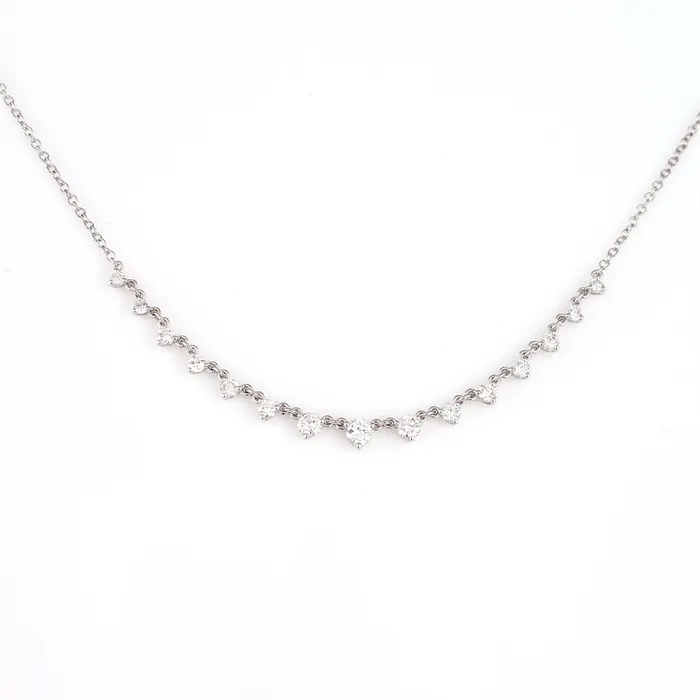 Necklaces Meierotto Jewelers 14K White Gold Gradual Diamond Necklace