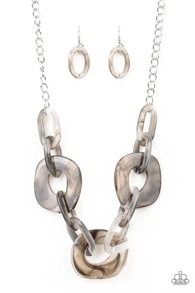 Necklaces Paparazzi Jewelry Paparazzi Necklace Courageously Chromatic Silver