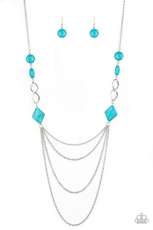 Necklaces Paparazzi Jewelry Paparazzi Necklace Desert Dawn Blue