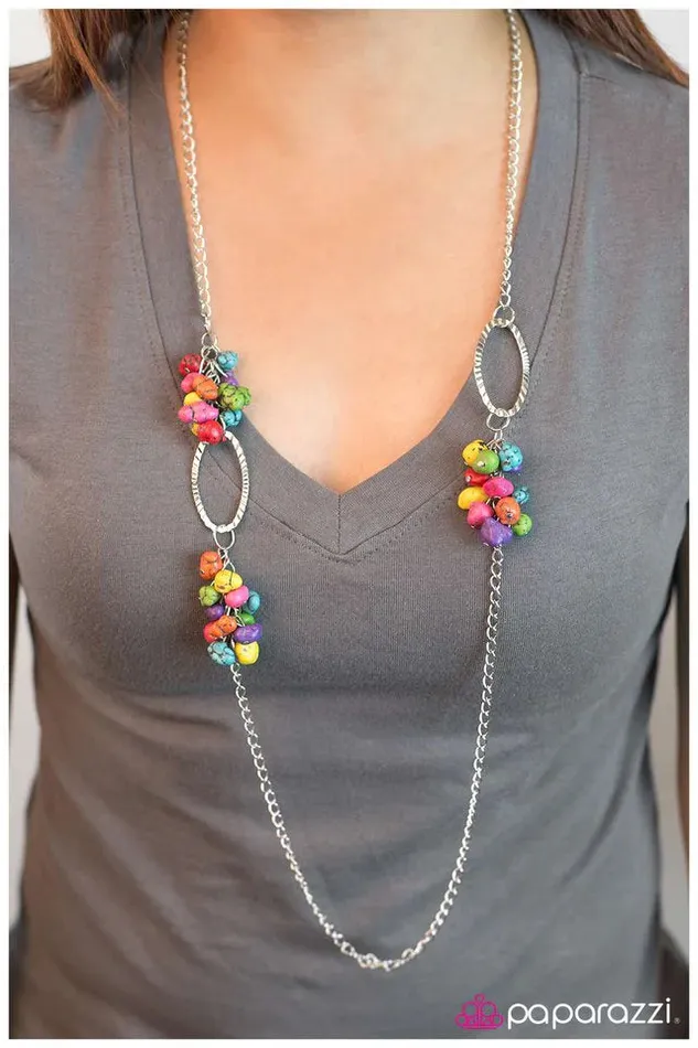 Necklaces Paparazzi Jewelry Paparazzi Necklace Embers of Elegance Multi