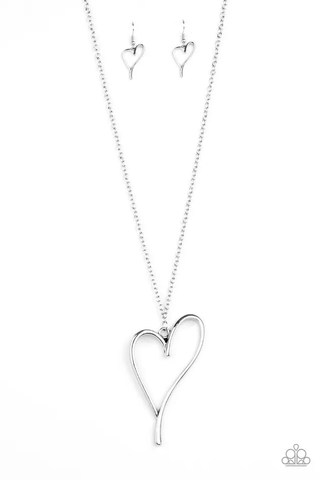 Necklaces Paparazzi Jewelry Paparazzi Necklace HEARTS So Good Silver Necklaces Paparazzi Jewelry Paparazzi Necklace HEARTS So Good Silver