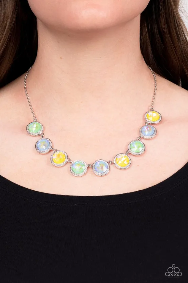 Necklaces Paparazzi Jewelry Paparazzi Necklace Queen of the Cosmos Green