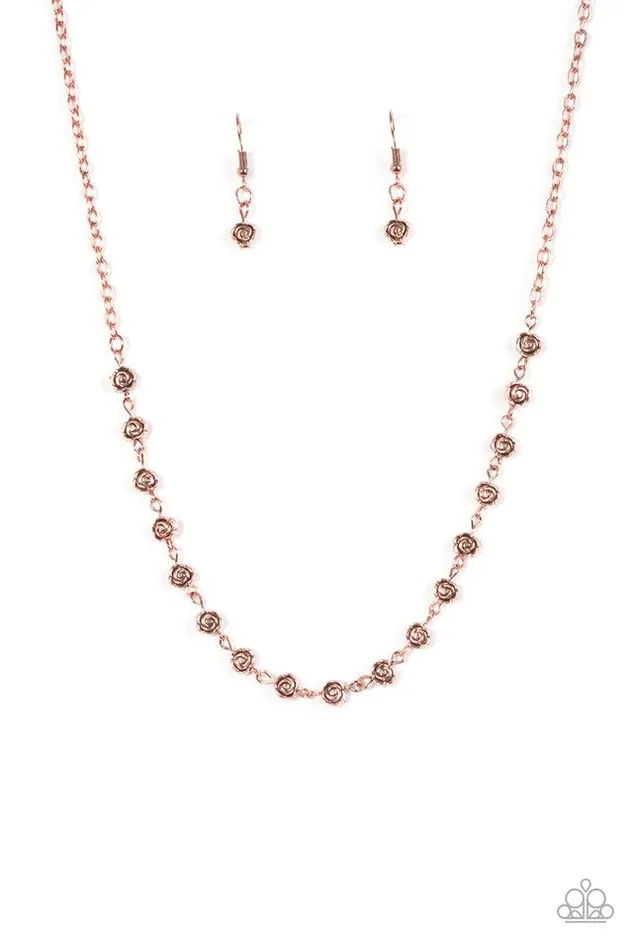Necklaces Paparazzi Jewelry Paparazzi Necklace Roadside Roses Copper