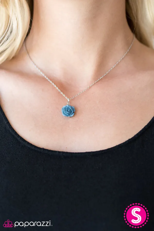 Necklaces Paparazzi Jewelry Paparazzi Necklace Summer Rose Blue