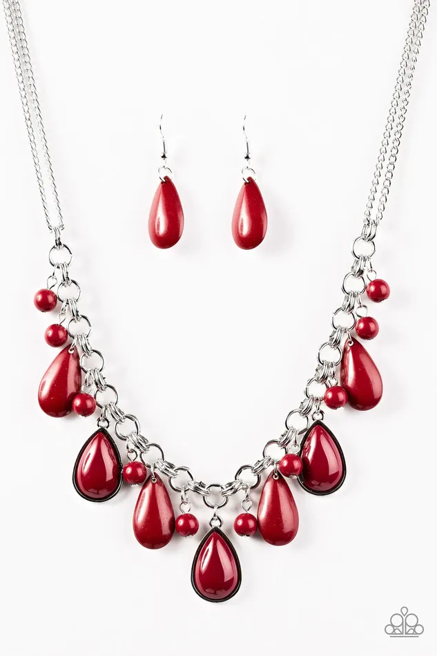 Necklaces Paparazzi Jewelry Paparazzi Necklace This Side Of Malibu Red