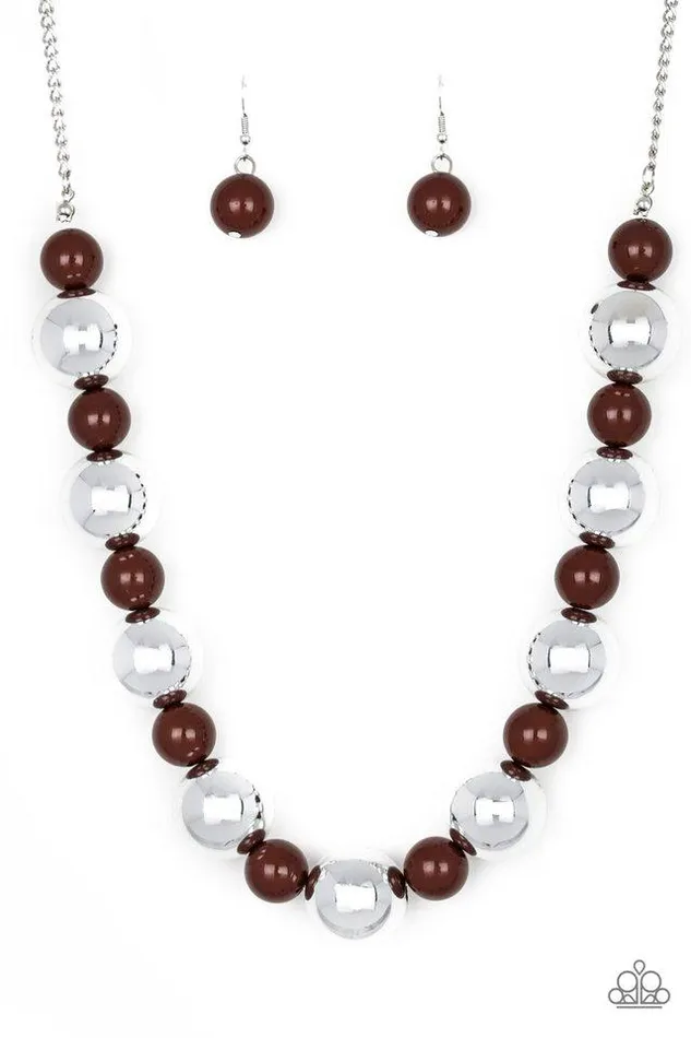 Necklaces Paparazzi Jewelry Paparazzi Necklace Top Pop Brown