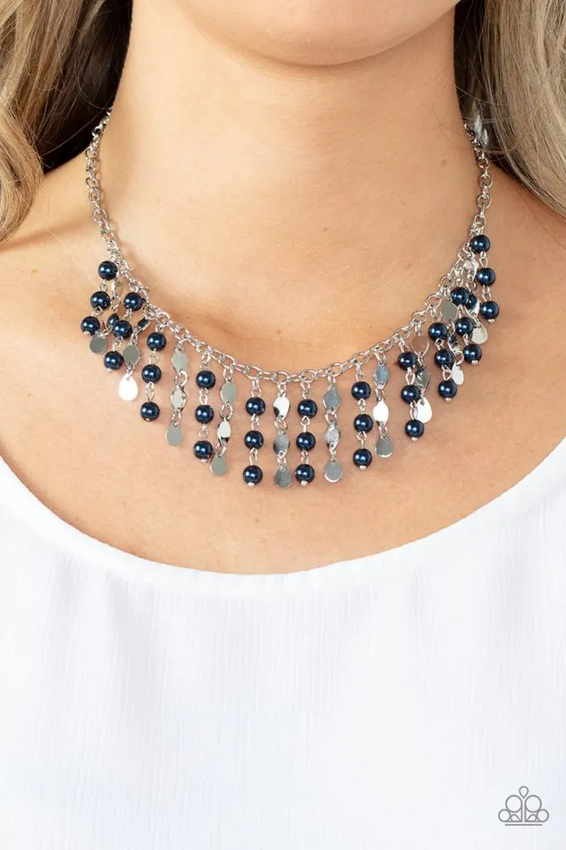 Necklaces Paparazzi Jewelry Paparazzi Necklace Wall Street Stylist Blue