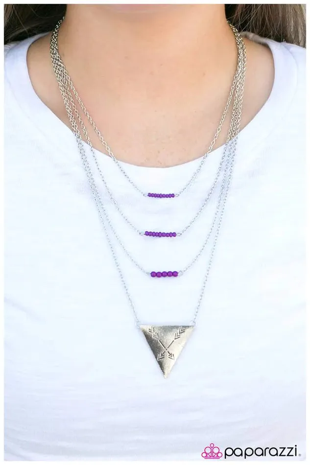 Necklaces Paparazzi Necklace Archer Purple Paparazzi Jewelry