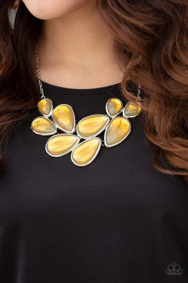 Necklaces Paparazzi Necklace Iridescently Irresistible Yellow Paparazzi Jewelry