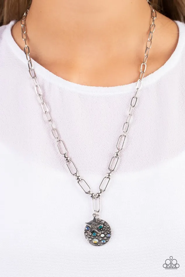 Necklaces Paparazzi Necklace Stardust Saucer Blue Paparazzi Jewelry