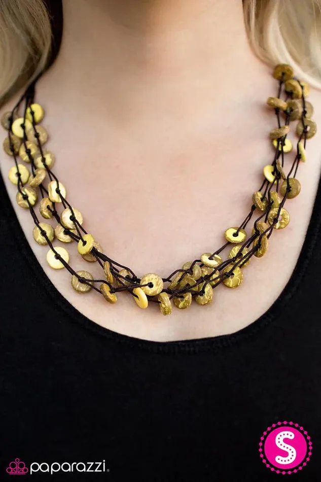 Necklaces Paparazzi Necklace Take The Bait Yellow Paparazzi Jewelry