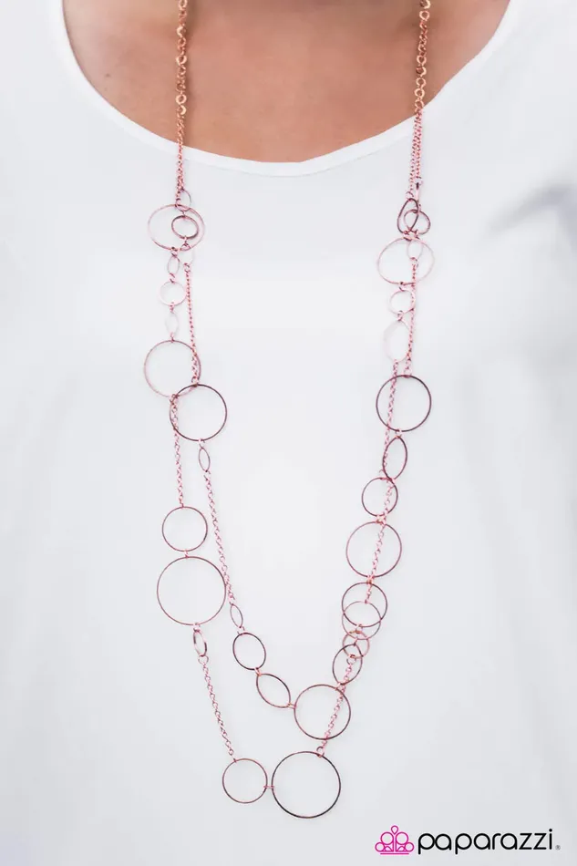 Necklaces Paparazzi Necklace This Party Is HOOPing Copper Paparazzi Jewelry