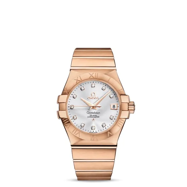 Omega Bracelets Omega Constellation 35mm Watch Ref 12350352052001 Silver Diamond Index Dial 18K Rose Gold Bracelet Omega Bracelets Omega Constellation 35mm Watch Ref 12350352052001 Silver Diamond Index Dial 18K Rose Gold Bracelet