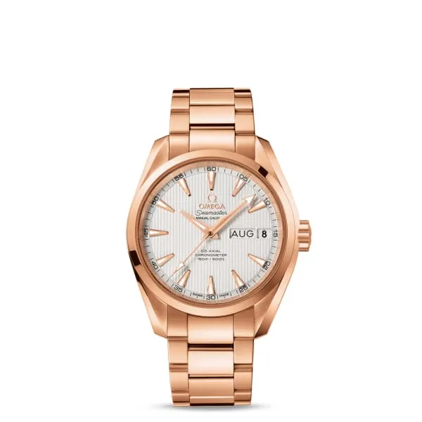 Omega Bracelets Omega Seamaster 39mm Watch Ref 23150392202001 White Index Dial 18K Rose Gold Bracelet