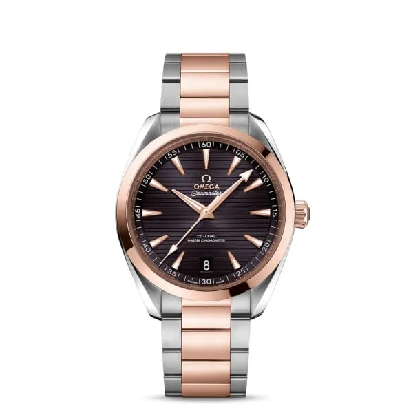 Omega Bracelets Omega Seamaster 41mm Watch Ref 22020412106001 Grey Index Dial Two Tone Stainless Steel 18K Rose Gold Bracelet Omega Bracelets Omega Seamaster 41mm Watch Ref 22020412106001 Grey Index Dial Two Tone Stainless Steel 18K Rose Gold Bracelet