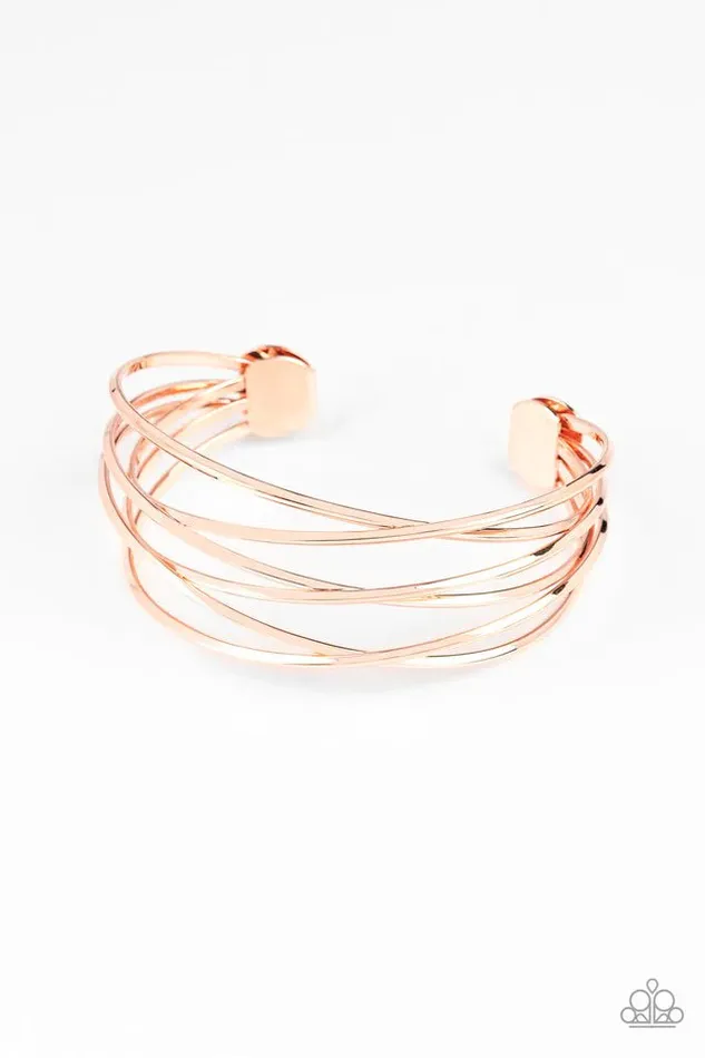 Paparazzi Bracelet Down To The Wire Copper Paparazzi Jewelry Bracelets