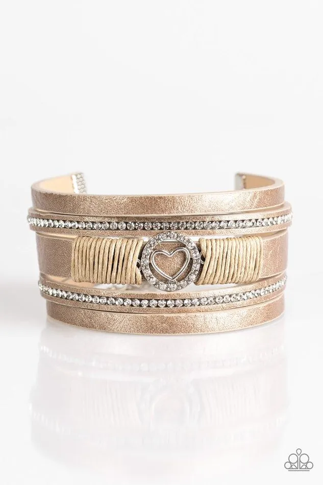 Paparazzi Bracelet It Takes Heart Brown Paparazzi Jewelry Bracelets
