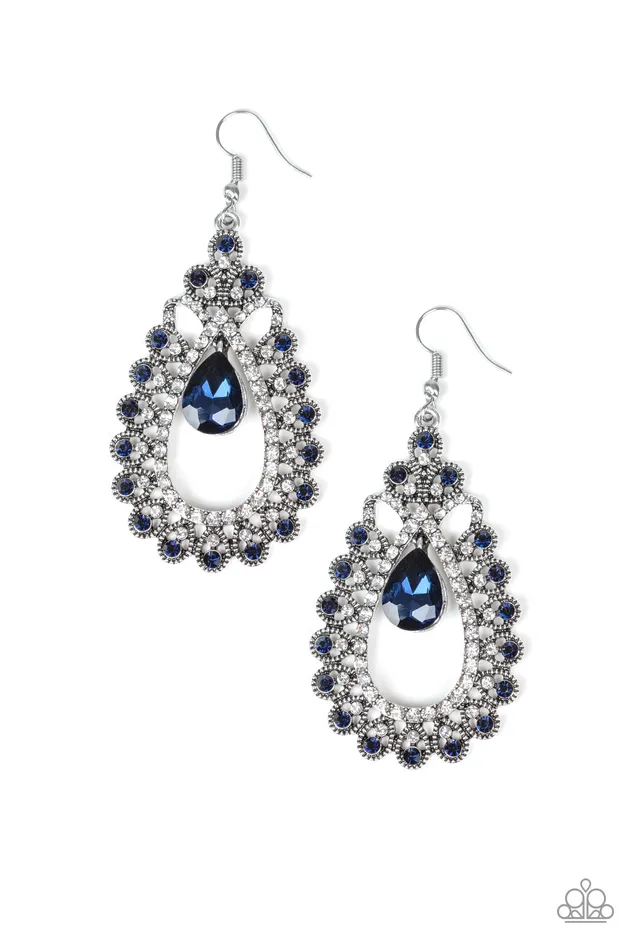 Paparazzi Earring All About Business Blue Paparazzi Jewelry Earrings