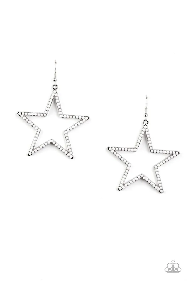 Paparazzi Earring Count Your Stars White Paparazzi Jewelry Earrings Paparazzi Earring Count Your Stars White Paparazzi Jewelry Earrings