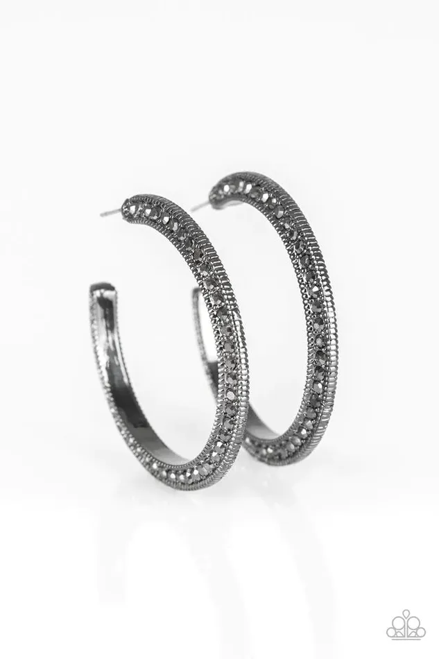 Paparazzi Earring Dazzling Diamondnaire Black Paparazzi Jewelry Earrings