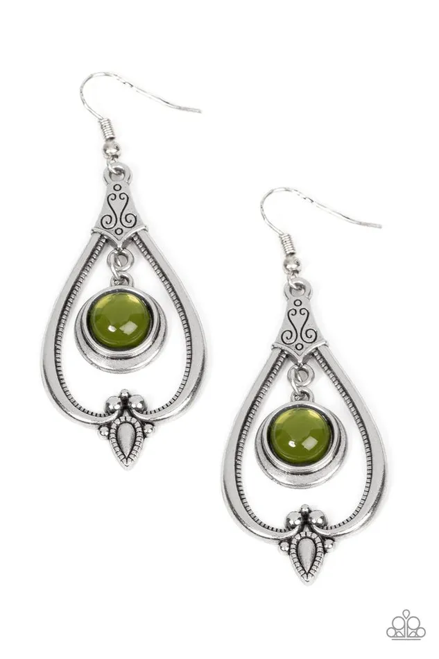 Paparazzi Earring Ethereal Emblem Green Paparazzi Jewelry Earrings Paparazzi Earring Ethereal Emblem Green Paparazzi Jewelry Earrings
