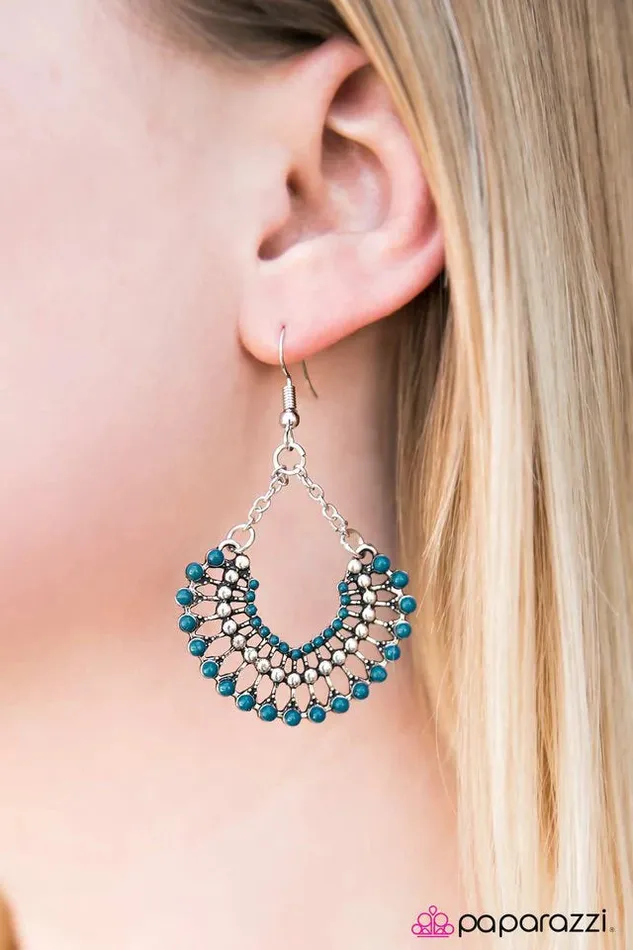 Paparazzi Earring FAN Together Blue Paparazzi Jewelry Earrings
