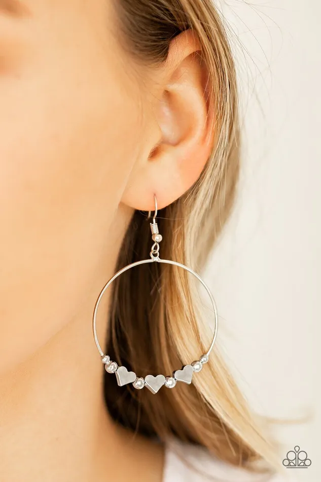 Paparazzi Earring I Cant HEART You Silver Paparazzi Jewelry Earrings